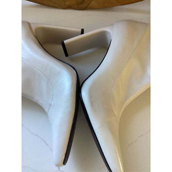 Zara Womens Euro Off White Mid Height 4” Boot Sz 38 (7.5) Zip Closure - Picture 8 of 14